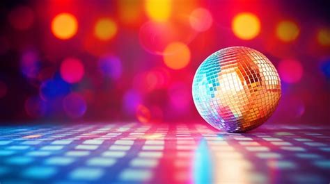 Bola De Discoteca Brillante En La Pista De Baile Con Fondo Bokeh Foto