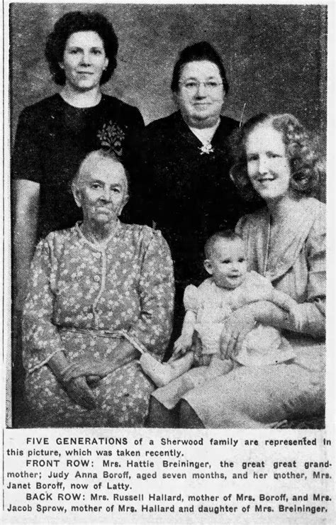 Defiance County, Ohio Genealogy: Five Generation Keepsake Photo from