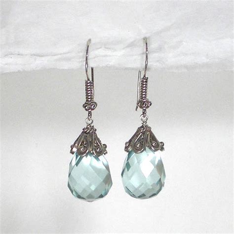 DKC Devon Kai Collections Designer Jewelry Aqua Quartz Bali Earrings