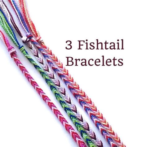 3 String Bracelets Friendship Bracelets Fishtail Bracelets Thread