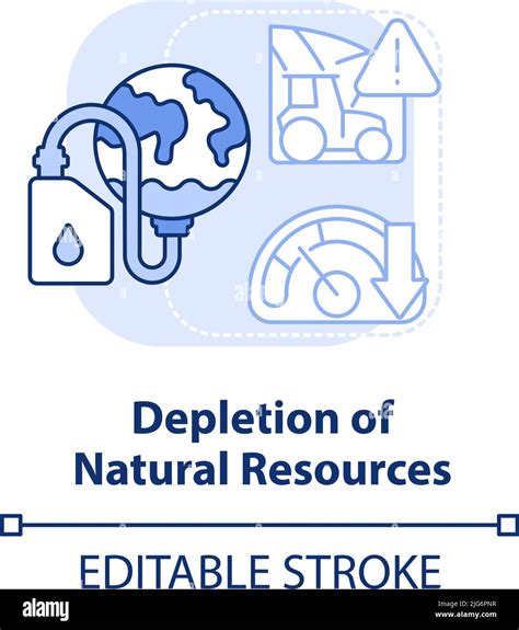 Depletion Of Natural Resources Light Blue Concept Icon Stock Vector