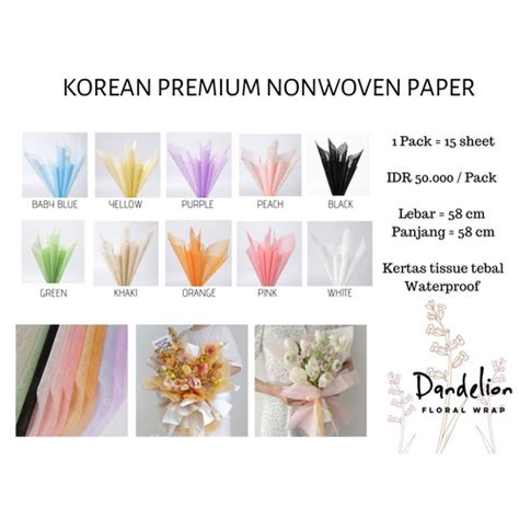 Jual FLOWER WRAPPING PREMIUM TISSUE NONWOVEN NON WOVEN PAPER KERTAS