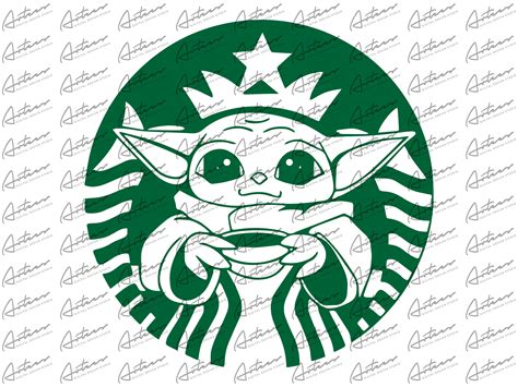 Baby Yoda Coffee Clip Art, Transparent Png, Baby Yoda, Cute Alien ...