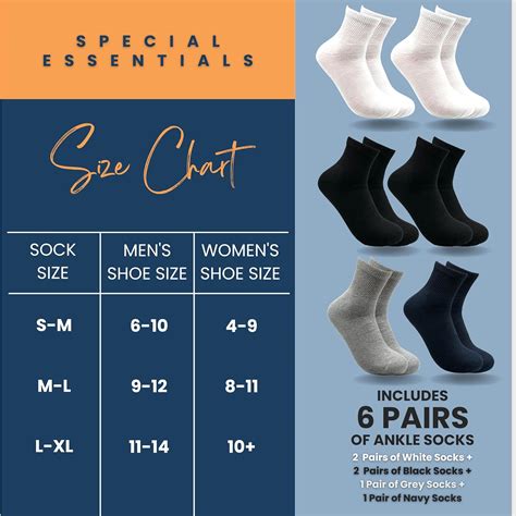 Special Essentials 6 pares de calcetines tobilleros para diabéticos y