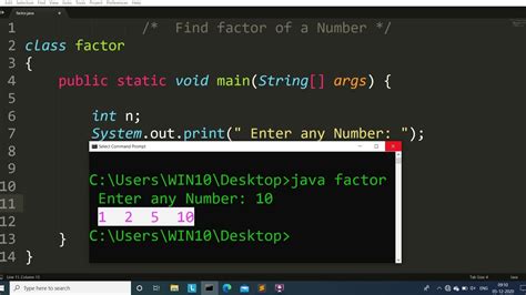 Java Program To Find Factor Of A Number Learn Coding Youtube