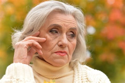 Premium Photo Beautiful Mature Woman Upset Close Up Portrait