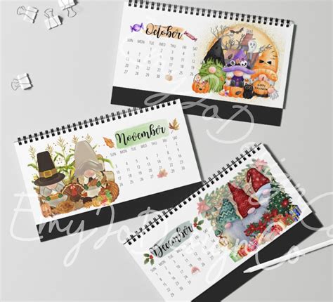 Gnome Desk Calendar 2024 Standing Desk Calendar 2024 Gnome Calendar