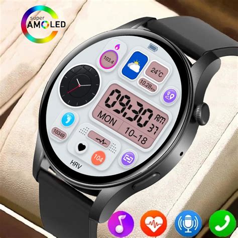 New Relojes Amoled Smart Watch Men Bluetooth Call Women Watch