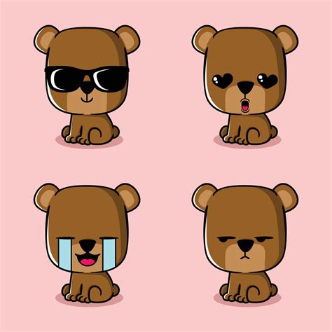 vector illustration of cute bear emoji 12981286 Vector Art at Vecteezy