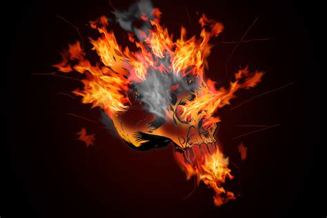 Skulls On Fire Wallpaper - WallpaperSafari