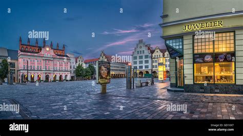 Town Hall Neuer Markt Square Rostock Mecklenburg Western Pomerania