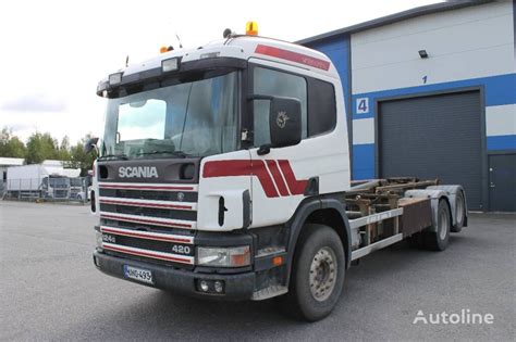 Scania P 124 G 420 Hook Lift Truck For Sale Finland Pori Satakunta