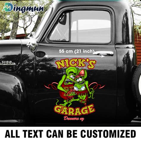 Personalized Hot Rod Rat Fink Garage Vinyl Decals Sticker Dingmun