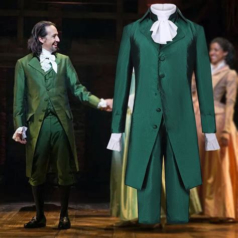 Hamilton Musical Alexander Hamilton Cosplay Costume Green Uniform ...