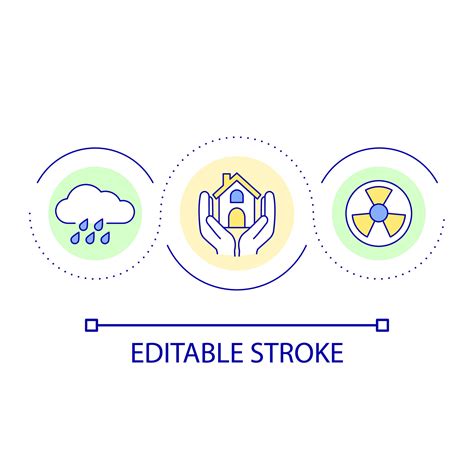 Protect home from radiation loop concept icon. Surviving during nuclear