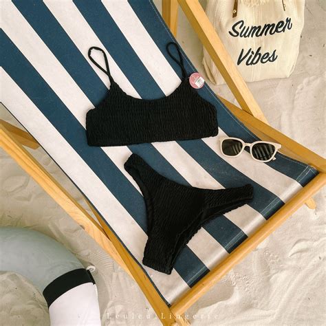 Bikini 2 mảnh màu trắng xinh xắn basic sexy cho mùa hè leuleu lingerie Shopee Việt Nam