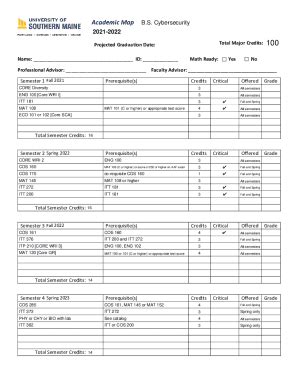 Fillable Online Usm Maine CYBERSECURITY BS 21 22 AM ACCESSIBLE Fax