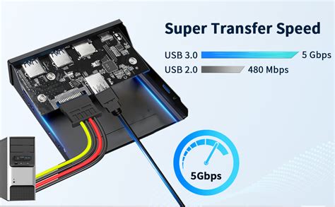 Byeasy Front Panel Usb Hub Ports Inches Internal Metal Usb