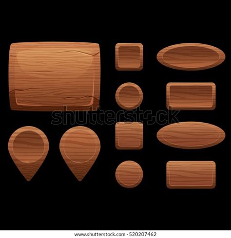 Cartoon Wooden Game Assets Kit Game Shutterstock