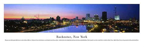 Rochester NY New York Evening Night Sunset Panorama Skyline Photo