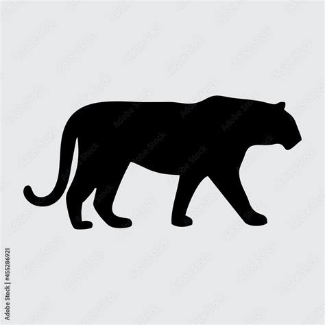 Tiger Silhouette, Tiger Isolated On White Background Stock Vector ...