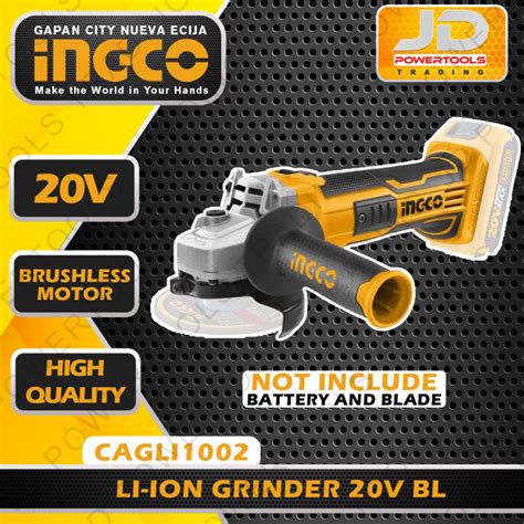 INGCO Cordless Angle Grinder 20V Lithium Ion CAGLI1002 Lazada PH