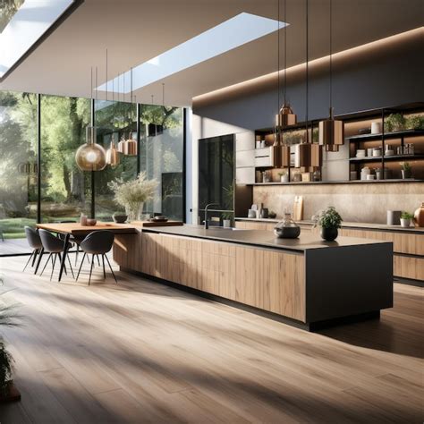 Premium Photo | A modern house kitchen