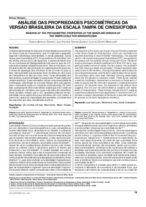 Pdf Análise Das Propriedades Psicométricas Da Versão Brasileira Da