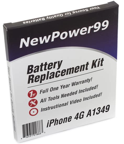 Apple iPhone 4G A1349 Battery Replacement Kit with Tools, Video ...