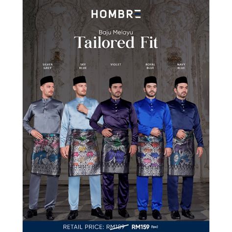 Baju Melayu Tailored Fit Hombre Luvla Shopee Malaysia