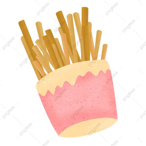 Pintadas à Mão De Comida Frita E Batata Frita Png Pintado à Mão Fritar Comida Imagem Png E