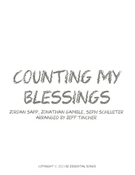 Counting My Blessings Arr Jeff Tincher By Seph Schlueter Sheet Music