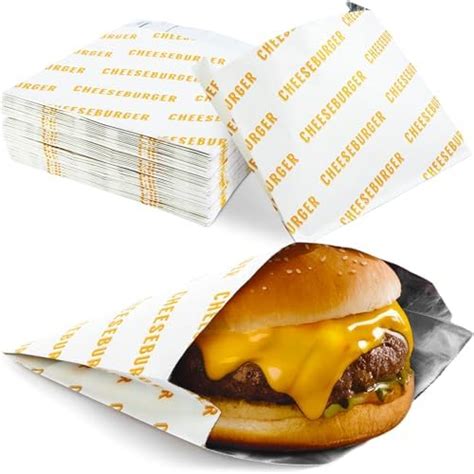 Retro Restaurant Grade Grease Proof Burger Wrappers 100 Pk