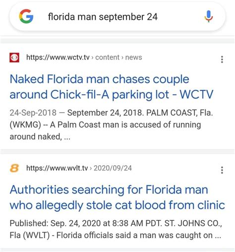 Florida Man September 24 Content News Naked Florida Man Chases Couple Around Chick Fil A