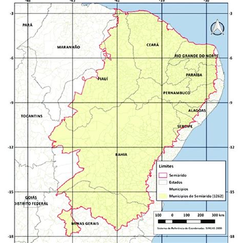 Political map of the semi-arid region in Brazil | Download Scientific ...