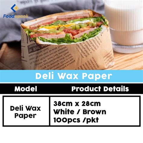 Deli Wax Paper Sheets For Food Brown Goodwill Everest