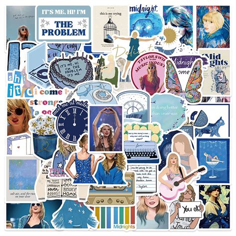 50pcs Taylor Swift Stickers Waterproof Stickers Water Bottle Stickers