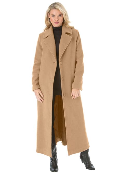 Classic Long Wool Blend Coat Plus Size Leather Jacket Coat Winter Coat