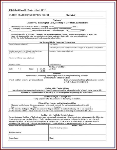 Bankruptcy Chapter 13 Forms - Form : Resume Examples #xJKEEEkKrk