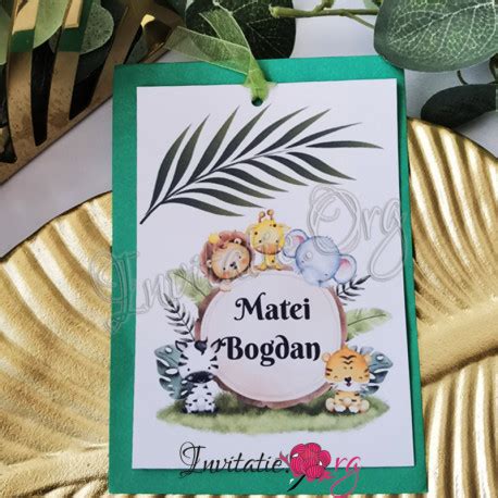 Invitatie Botez Cu Poza Haioasa Baby Jungle