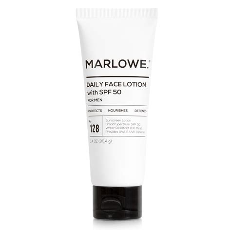 No. 128 Men's Facial Lotion with Sunscreen SPF 50, 3.4 oz, Oil-Fre