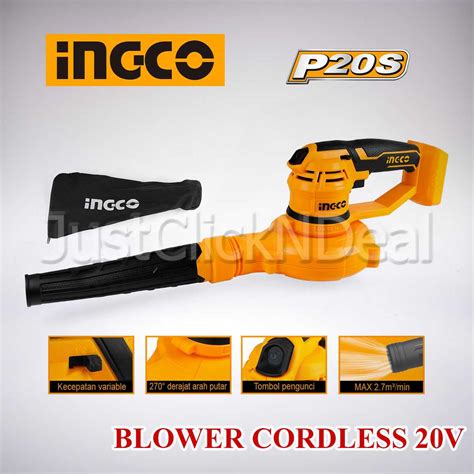 Jual INGCO Aspirator Blower Vacum Cordless Portable 20V P20S