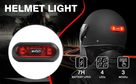 TOTMOX Luz LED Para Casco De Motocicleta Universal Luz Trasera Roja