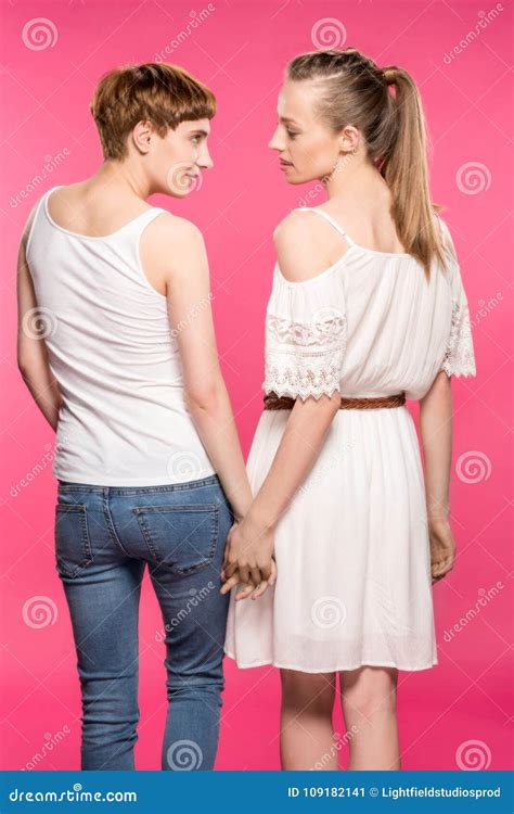 Lesbian Couple Holding Hands Stock Image Image Of Lgbt Bisexual 109182141