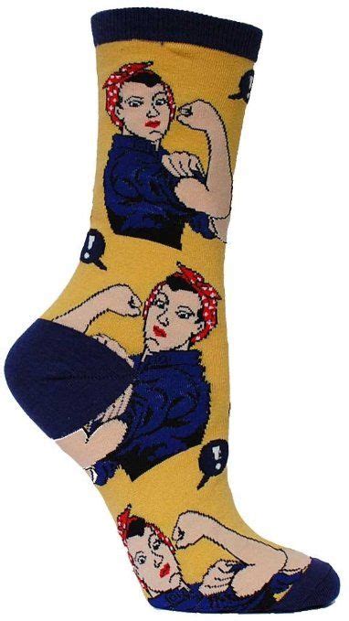 Socksmith Women S Rosie The Riviter Print Socks Rosie Yellow Women S Size 9 11 Fits Shoe