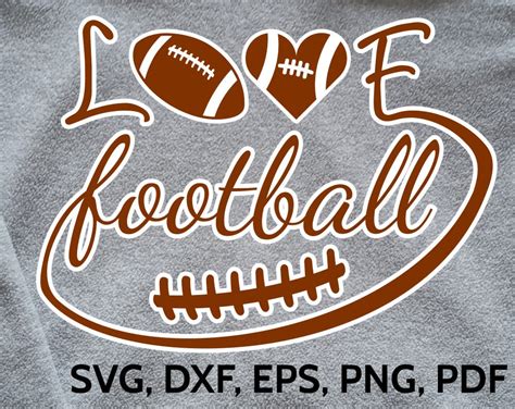 Love Football SVG Design - SVG Football Love cut file for Cricut ...