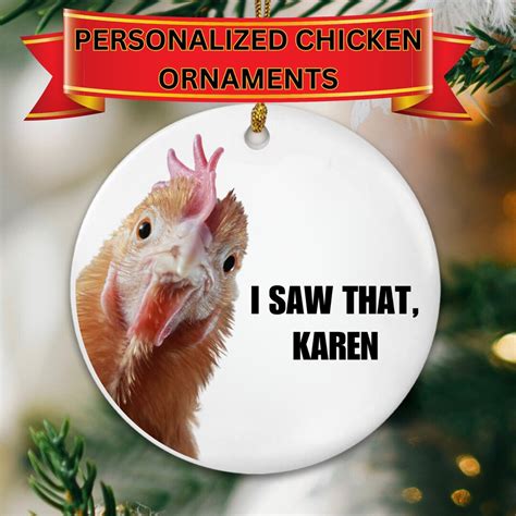 Personalized Chicken Ornaments Crazy Chicken Ornament Etsy