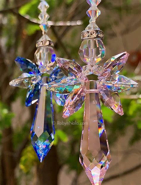 Rare Limited Edition Crystal Angel Sun Catcher In Pink Or Blue Made