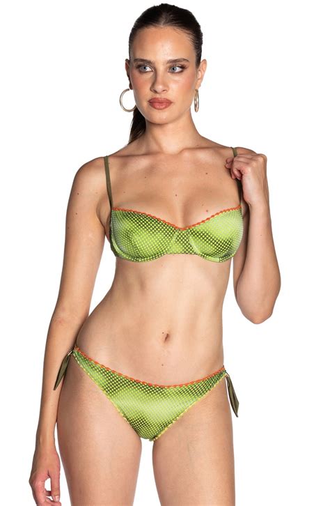 Balconette Bikini B Gel Mesh Schattiert Gr E S Slip Flocken Mittlere Deckkraft Farbe Gr N