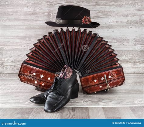 Bandoneon Tango Dance Shoes And Male Hat Stock Image Image Of Symbol